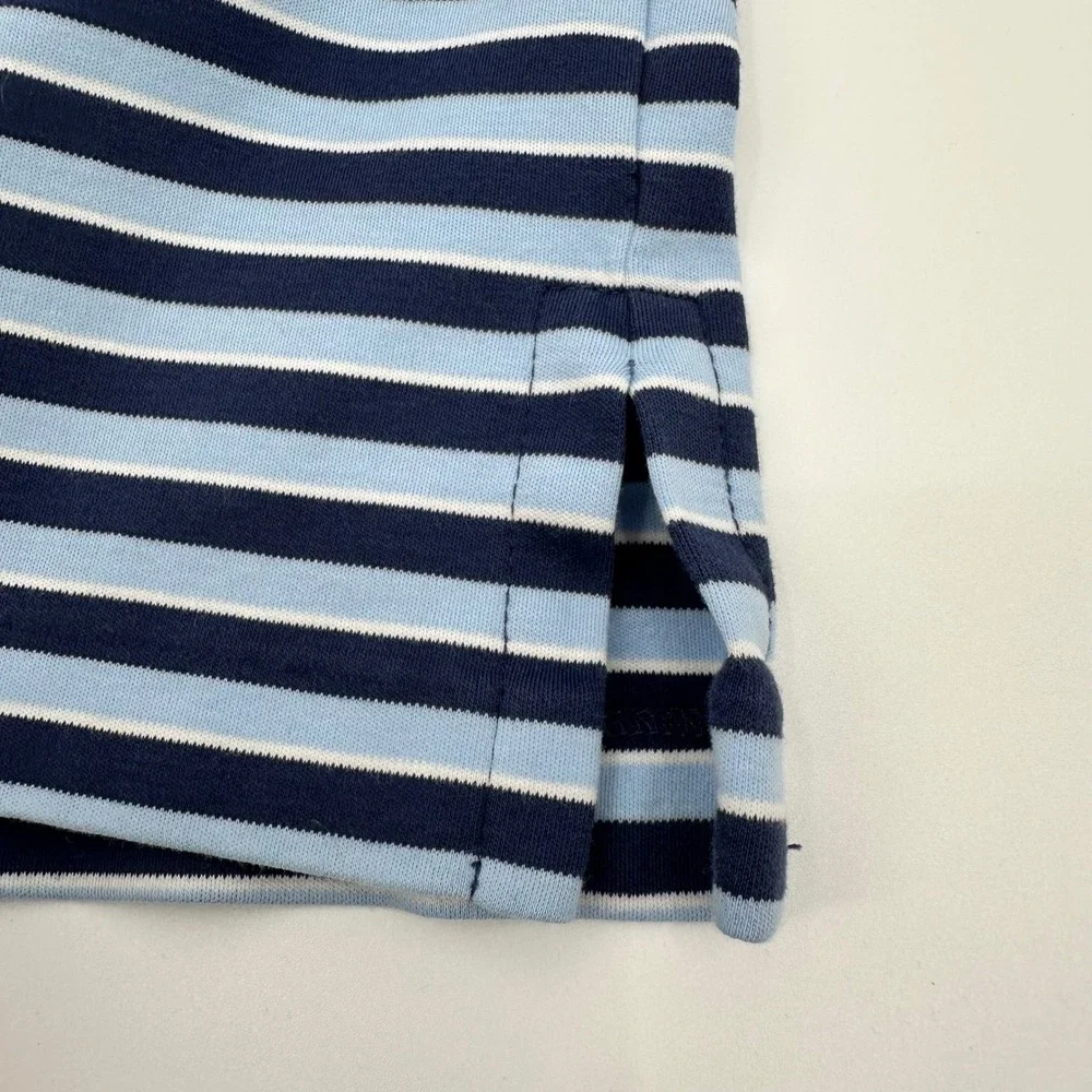 Polo Ralph Lauren Navy Blue Light Blue Striped Polo Shirt Preppy‎ Size Large